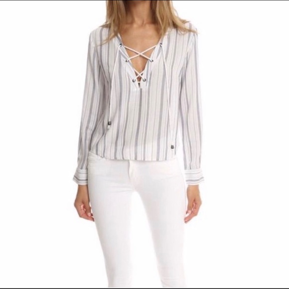 Rails Tops - Rails blue white striped top
